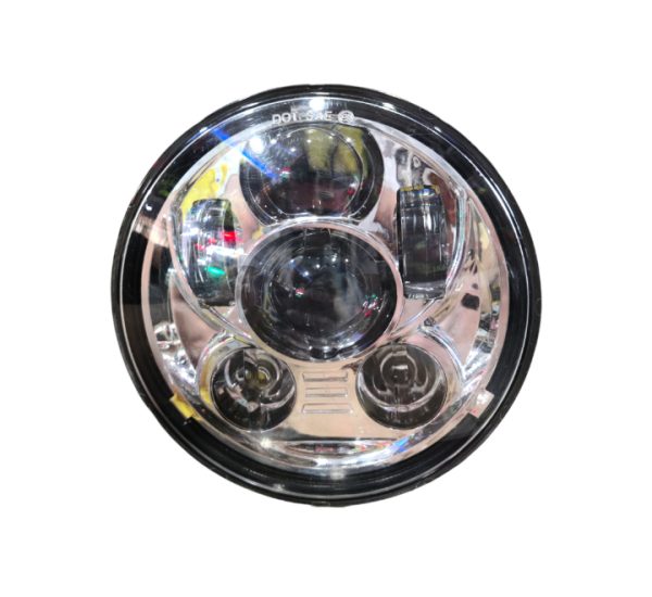 Headlight Assembly (5.25 Inches) 6 LED Chrome without DRL