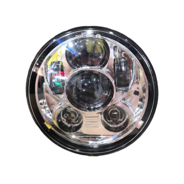 Headlight Assembly (5.25 Inches) 6 LED Chrome without DRL