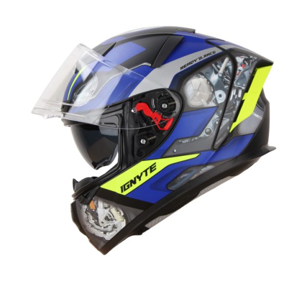 Ignyte IGN4 Machine Matt Black Blue Helmet - Image 2