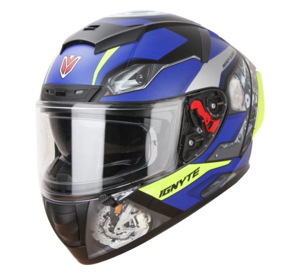 Ignyte IGN4 Machine Matt Black Blue Helmet - Image 6