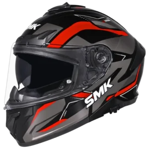 SMK Typhoon Azonix Gloss Black Red Grey Helmet (GL263)