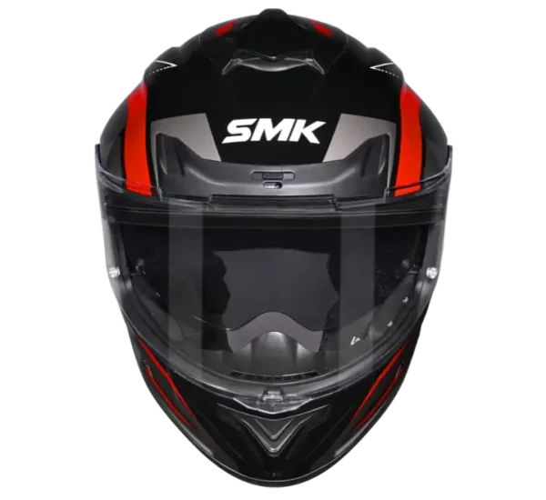 SMK Typhoon Azonix Gloss Black Red Grey Helmet (GL263) - Image 2