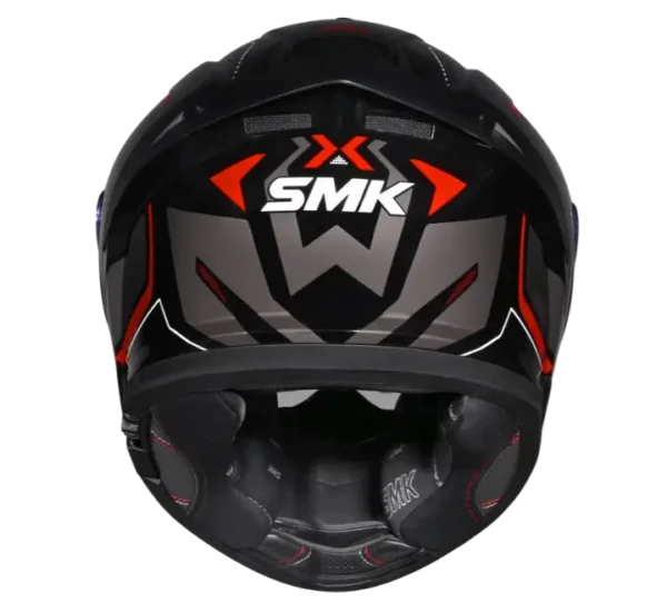 SMK Typhoon Azonix Gloss Black Red Grey Helmet (GL263) - Image 4