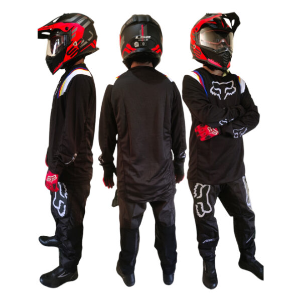 Motocross MX Black White Riding Suit Style 3