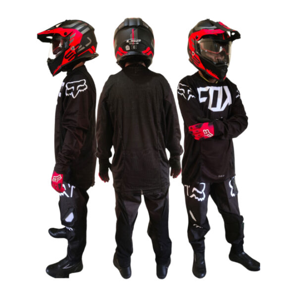 Motocross MX Black White Riding Suit Style 4