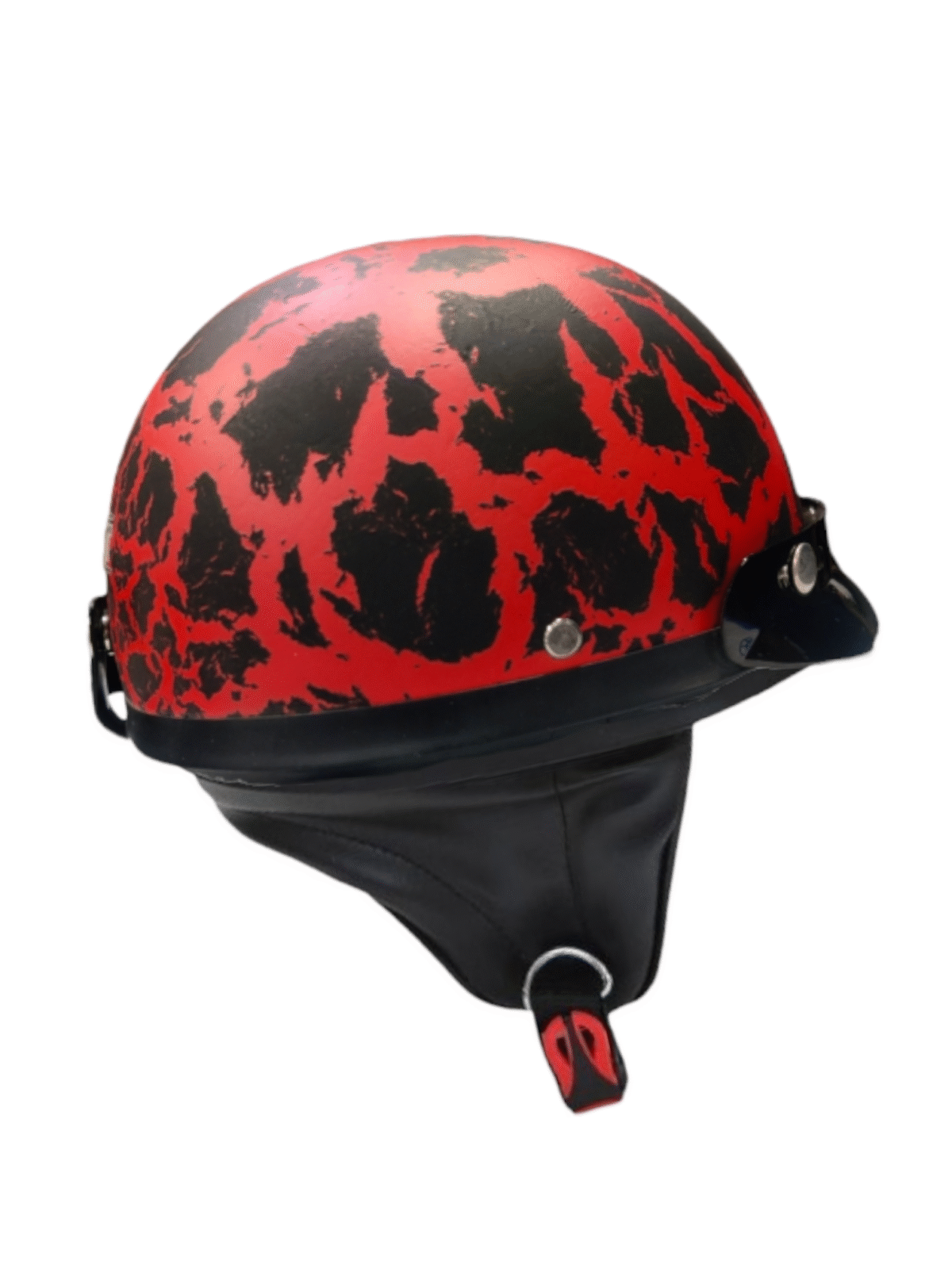Gliders Safari Leather Red Helmet