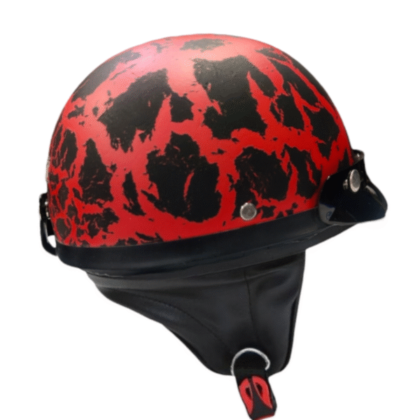 Gliders Safari Leather Red Helmet