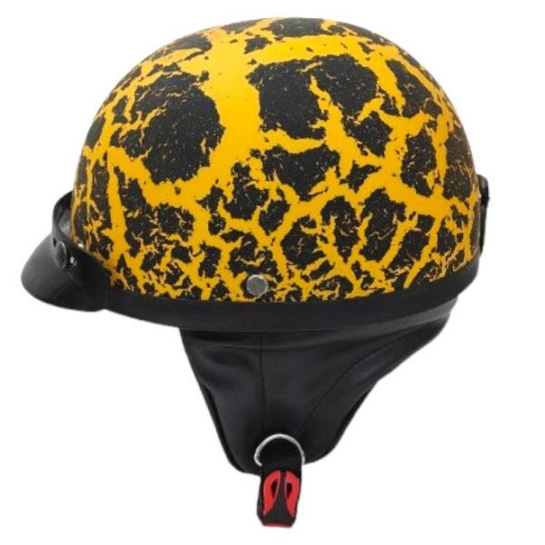 Gliders Safari Leather Yellow Helmet