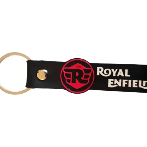 Rubber Keychain Premium Royal Enfield Black Red