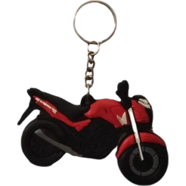 Rubber Keychain Single Side Design Honda Red Bike