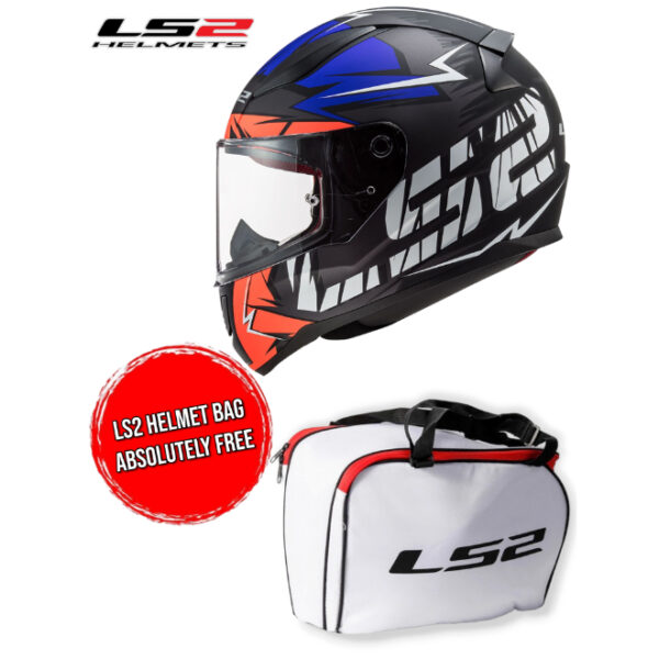 LS2 FF353 Rapid Cromo Gloss Black Fluo Blue Helmet
