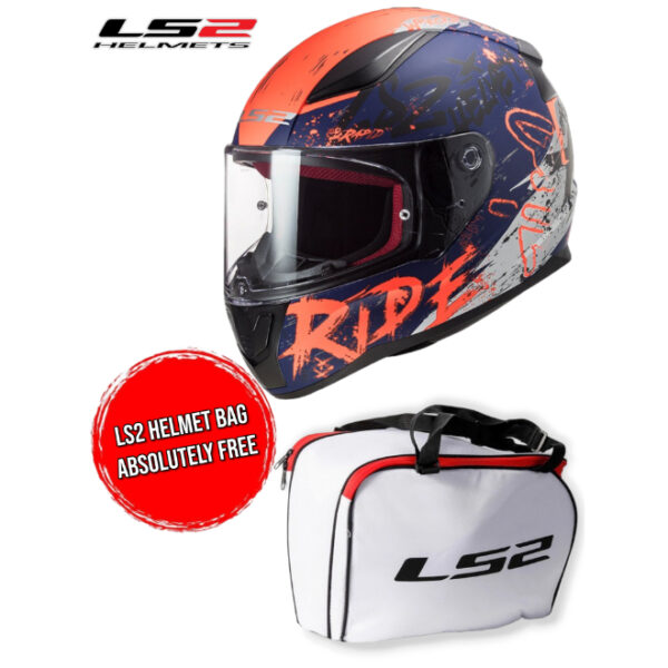 LS2 FF353 Rapid Naughty Gloss Black Blue Orange Helmet