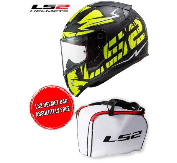 LS2 FF353 Rapid Cromo Gloss Black H-V Yellow Helmet