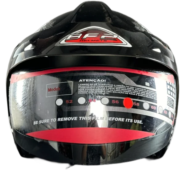 BF2 FF908 Plain Solid Black Helmet - Image 3