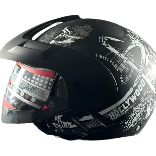 BF2 FF908 Graphic Gloss Black Hollywood Helmet