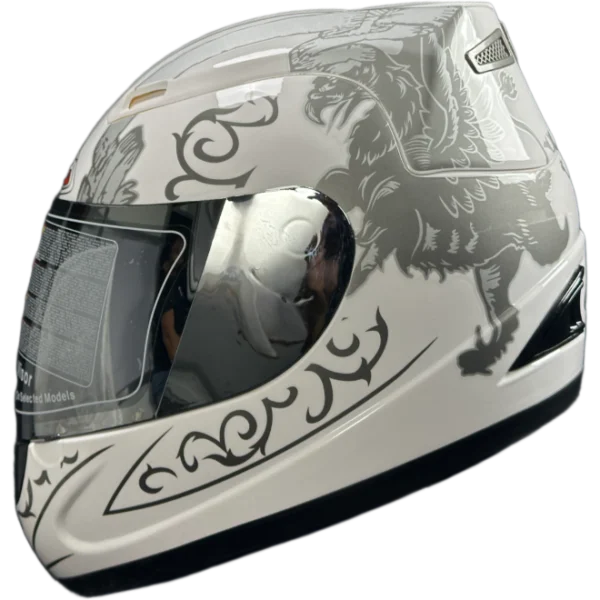BF2 FF301 Lion Eagle White Silver Helmet
