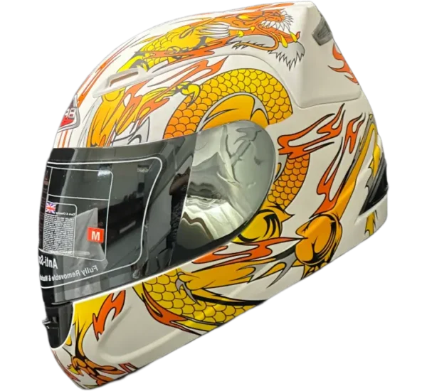 BF2 FF301 Dragon Matt White/ Orange Helmet