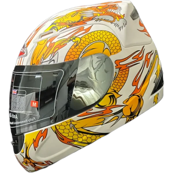 BF2 FF301 Dragon Matt White/ Orange Helmet