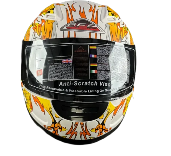 BF2 FF301 Dragon Matt White/ Orange Helmet - Image 2