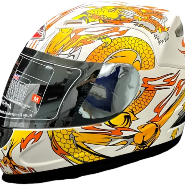 BF2 FF301 Dragon White Orange Helmet