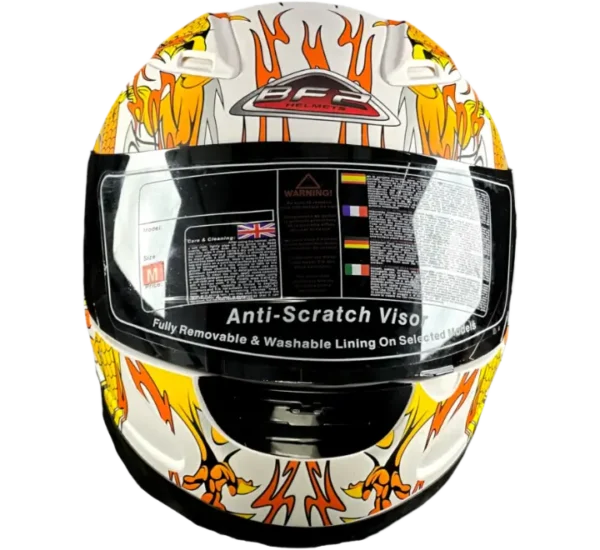 BF2 FF301 Dragon White Orange Helmet - Image 2