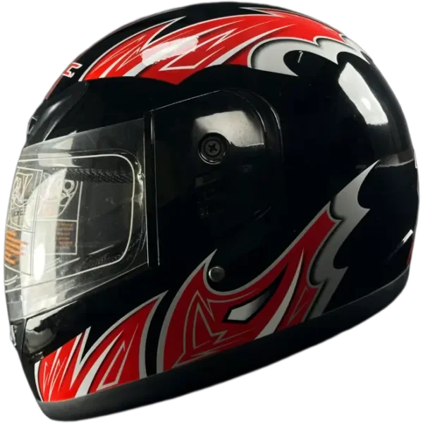 BF2 FF888 Gloss Flame Black/ Red/ Silver Helmet