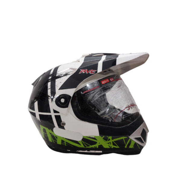 RVC OR370 Dark Black / Green Helmet