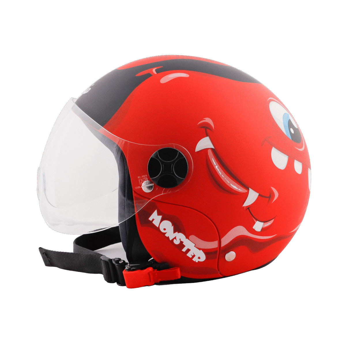 Steel Bird SBH 16 Skip Toad Open Face Gloss Sport Red Black Kids Helmet