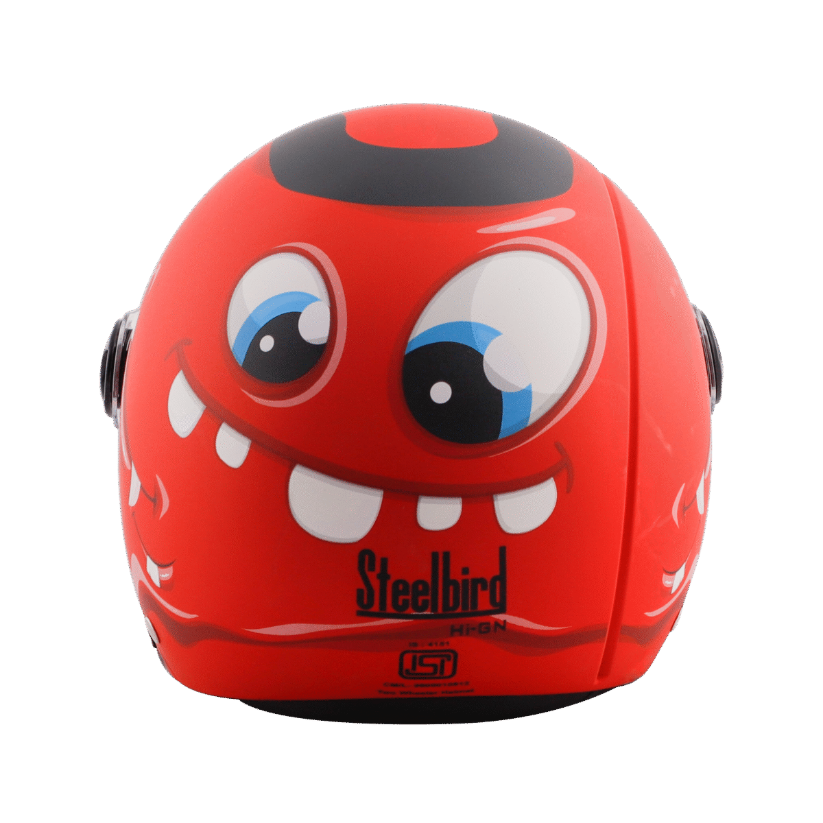 Steel Bird SBH 16 Skip Toad Open Face Gloss Sport Red Black Kids Helmet - Image 3