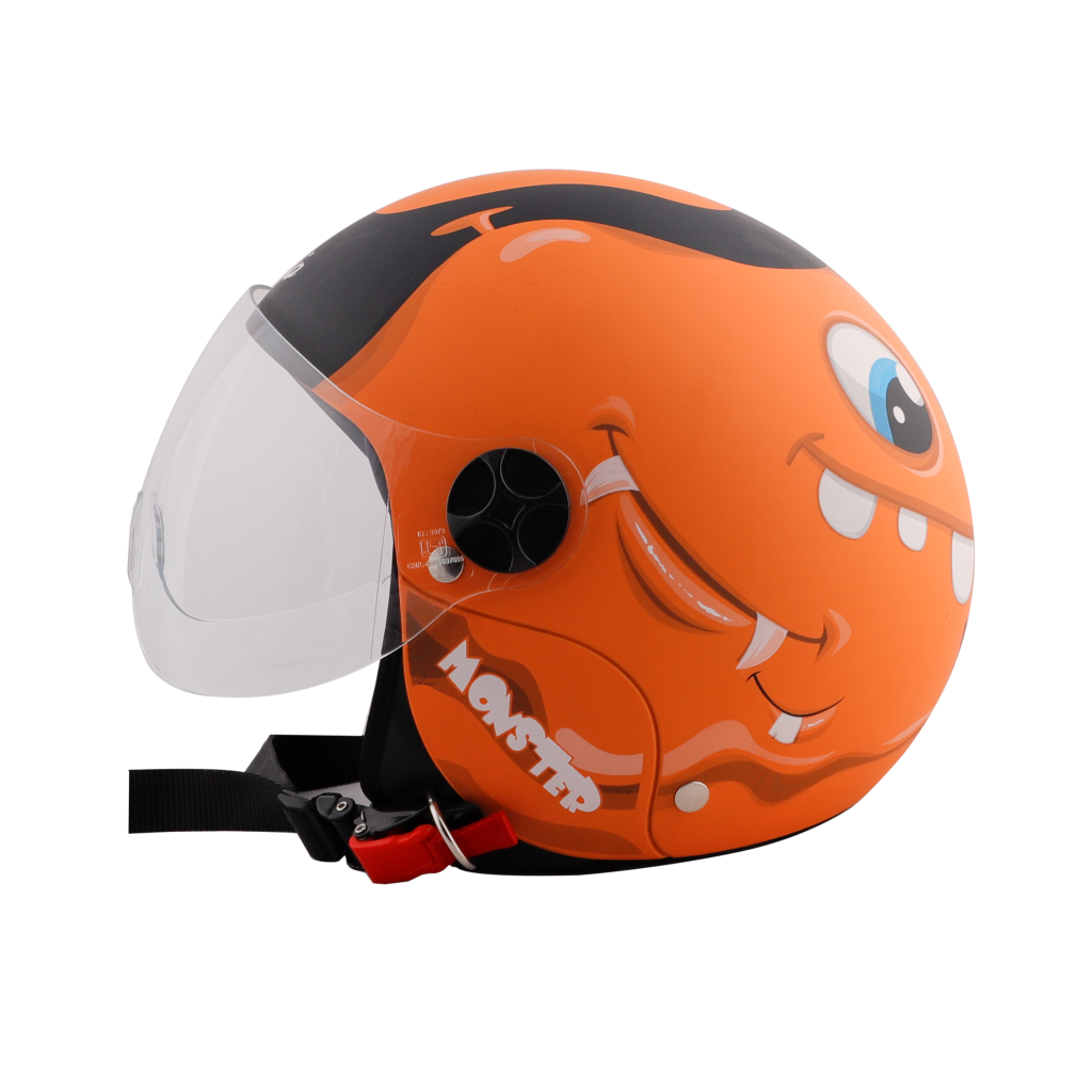 Steel Bird SBH 16 Skip Toad Open Face Gloss Coral Orange Kids Helmet ...