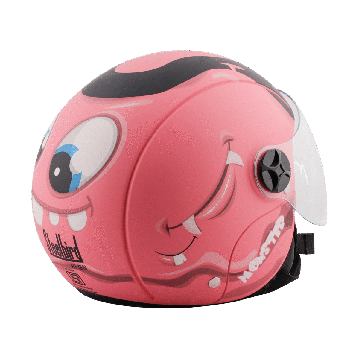 Steel Bird SBH 16 Skip Toad Open Face Gloss Pink Kids Helmet - Image 4