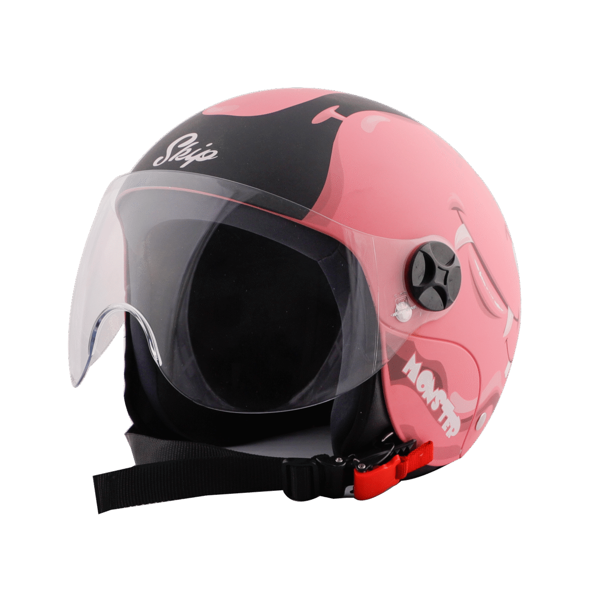 Steel Bird SBH 16 Skip Toad Open Face Gloss Pink Kids Helmet - Image 2