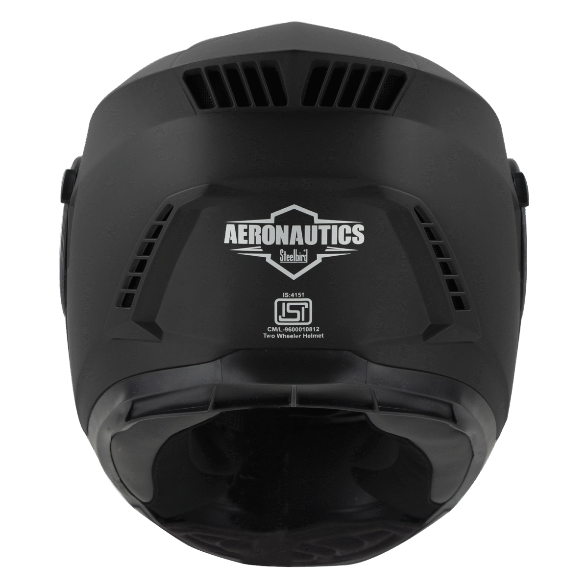 Steelbird SBH-40 Aeronautics Full Face Gloss Black Helmet (High End Interior) - Image 5