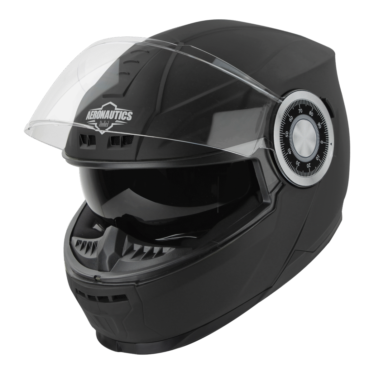 Steelbird SBH-40 Aeronautics Full Face Gloss Black Helmet (High End Interior) - Image 4