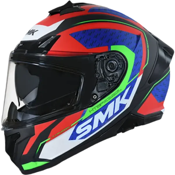 SMK Typhoon RD1 Matt Red Blue Green Helmet (MA235)