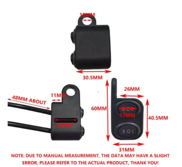 Dual 3 Way Switch Mirror Mount With LED - Image 3