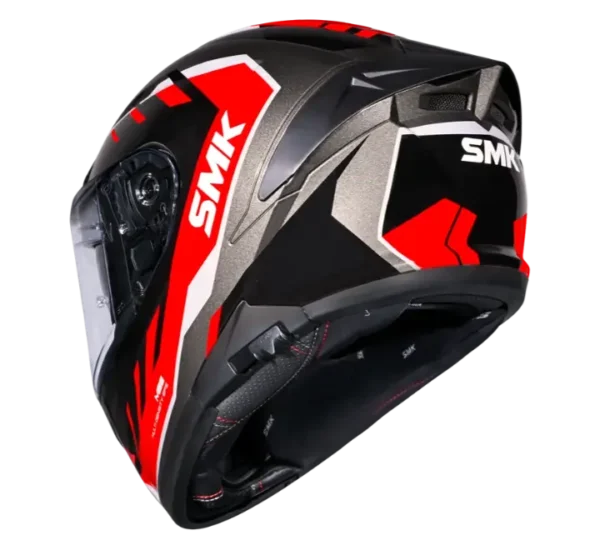 SMK Typhoon Aerot Gloss Black Red Helmet (GL632) - Image 3