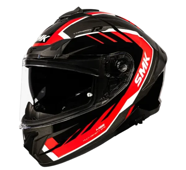 SMK Typhoon Aerot Gloss Black Red Helmet (GL632)