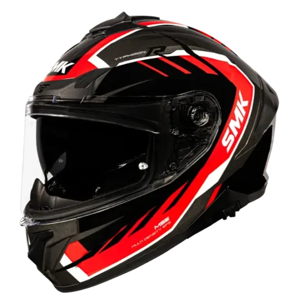 SMK Typhoon Aerot Gloss Black Red Helmet (GL632)