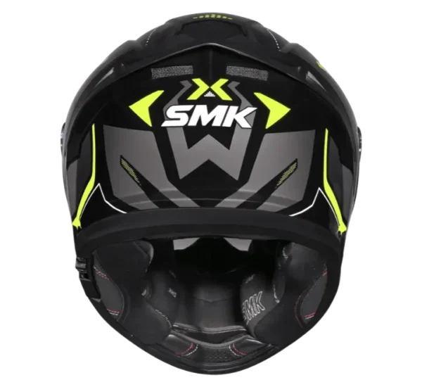 SMK Typhoon Azonix Gloss Black Hi-Viz Yellow Helmet (GL264) - Image 5