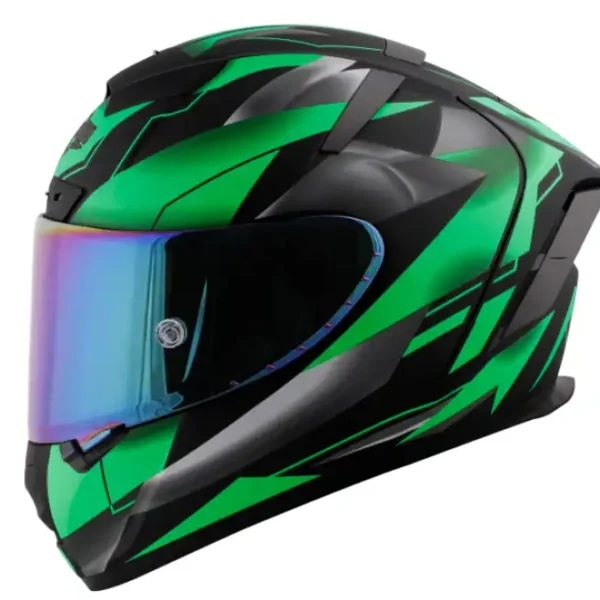 Steelbird Aeronautics SA-2 Metallic Black Green Helmet (With Additional Visor)