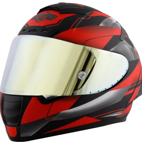 Steelbird Aeronautics SA-2 Metallic Black Red Helmet (With Additional Visor)