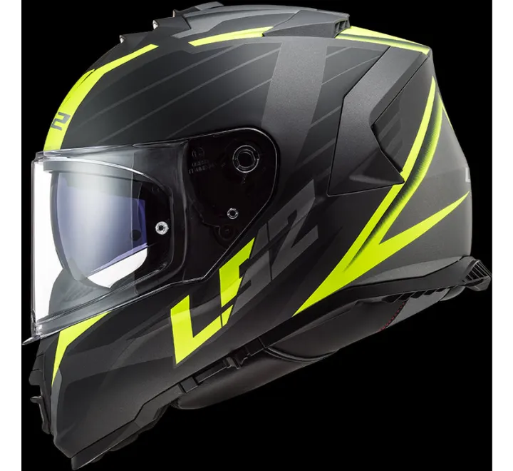 LS2 FF800 Storm Nerve Black Hi Viz Yellow Matt Helmet