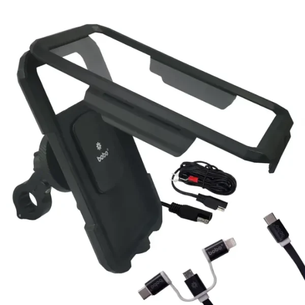 BOBO BM11H PRO with Vibration Controller, Fully Waterproof Phone Holder Mount with Fast 15W Wireless & USB-C I/O Charger