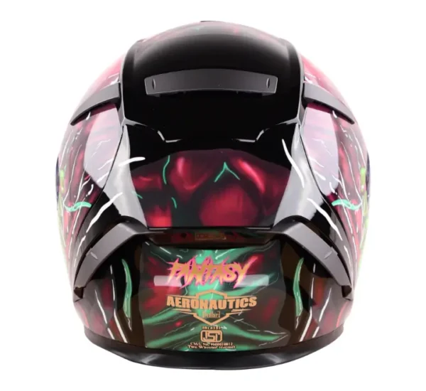 Steelbird Aeronautics SA-2 Fantasy Gloss Black Green Helmet - Image 3