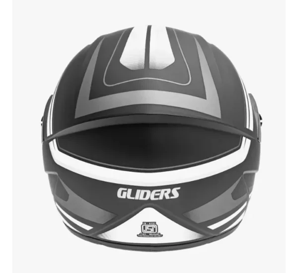 Gliders Jazz DX D9 Gloss Black / Silver Helmet - Image 2