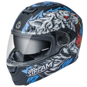 Gliders Stream- D5 Dual Visor Gloss Black / Blue