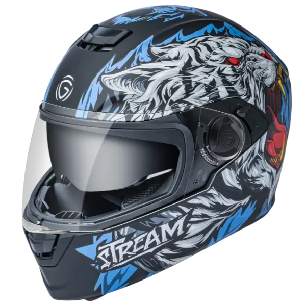 Gliders Stream- D5 Dual Visor Gloss Black / Blue