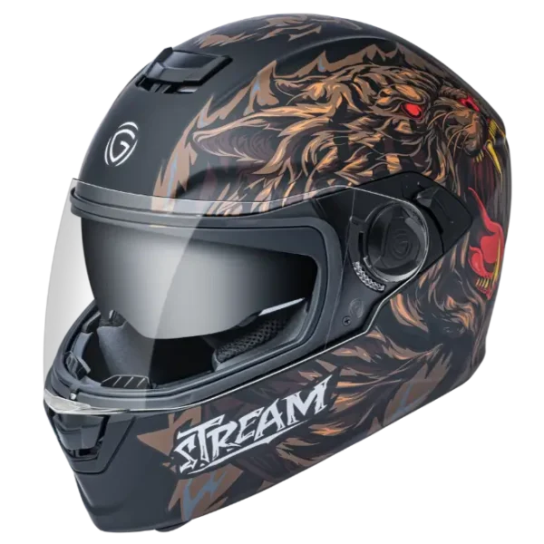 Gliders Stream- D5 Dual Visor Gloss Black / Brown