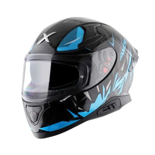 Axor Apex Hunter Black Neon Blue Helmet